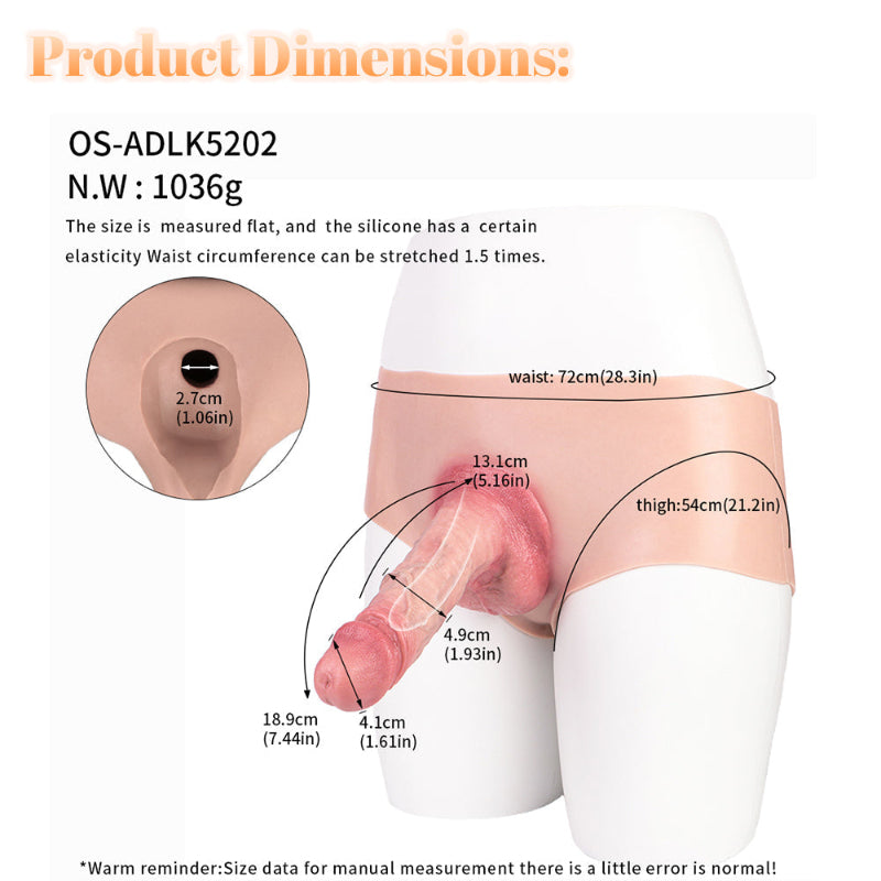 19 CM Hollow Silicone Männer Dildo Höschen