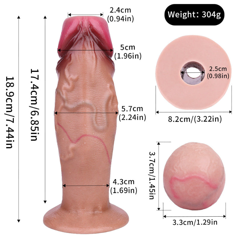 19 CM Realistic Dildo Silicone Luftpumpe Ovipositor