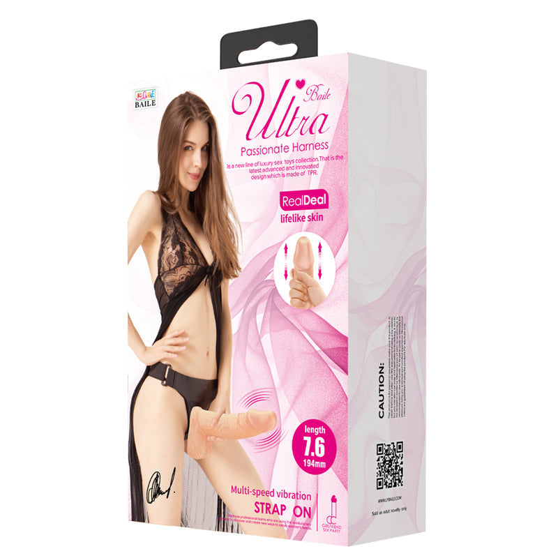 19 CM Strap On Penis Vac-U-Lock Vibrating Dildo
