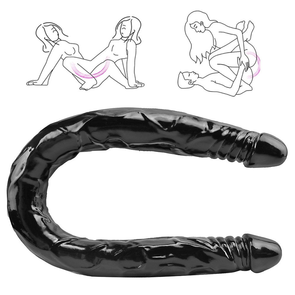 55 CM Extra Long Schwarz Realistic Double Dildo
