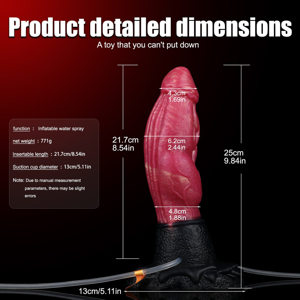 25 CM Rot Squirting Aufblasbarer Dragon Dildo