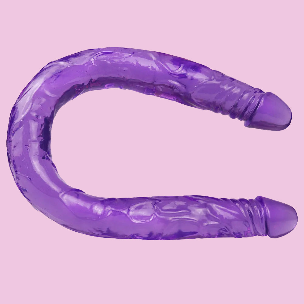 55 CM Lila Jelly Lesbian Double Dildo