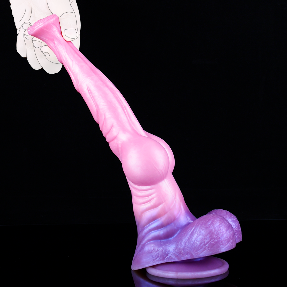 28,4 CM Rosa Knot Silicone Horse Dildo