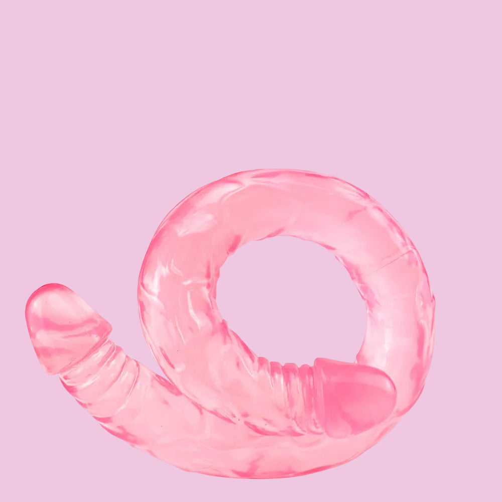 55 CM Rosa Jelly Double Lesbian Dildo