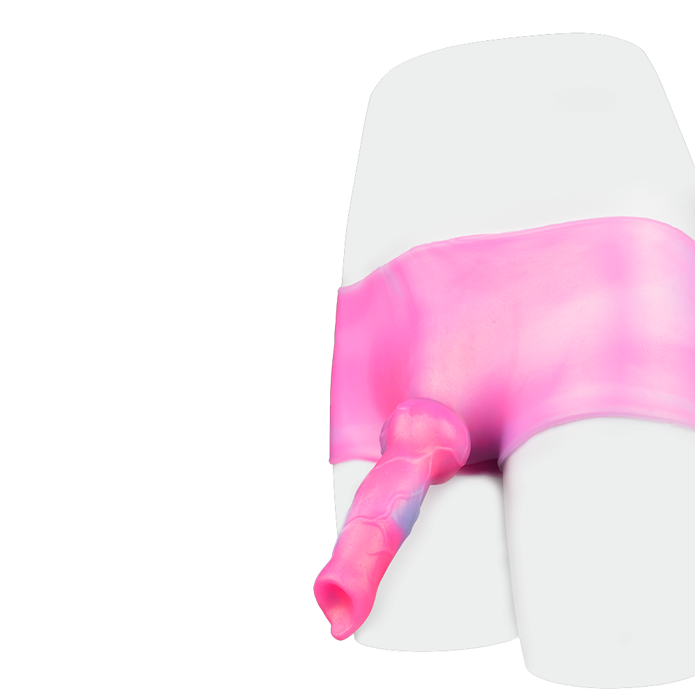 16 CM Rosa Silicone Animal Dog Dildo Höschen