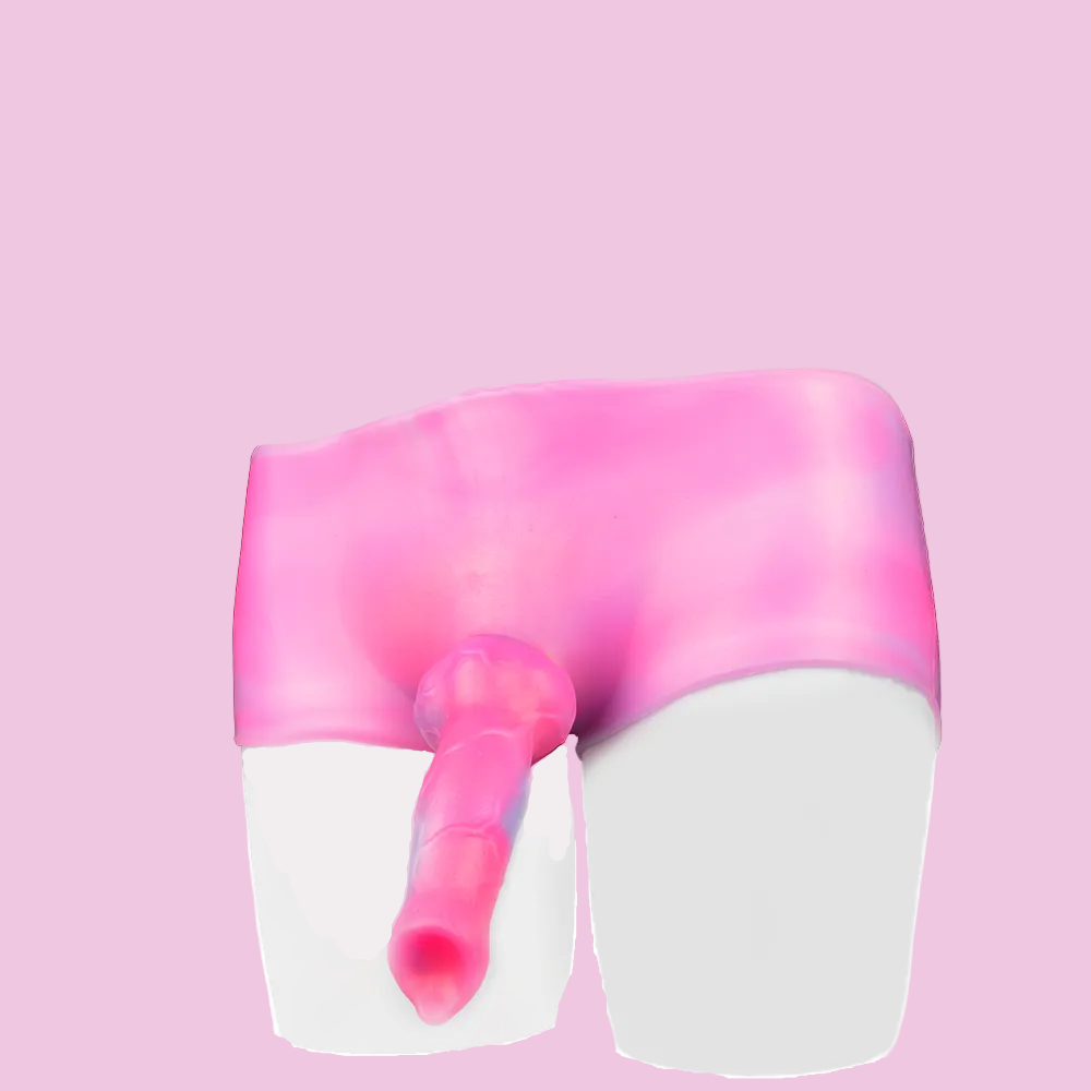 16 CM Rosa Silicone Animal Dog Dildo Höschen