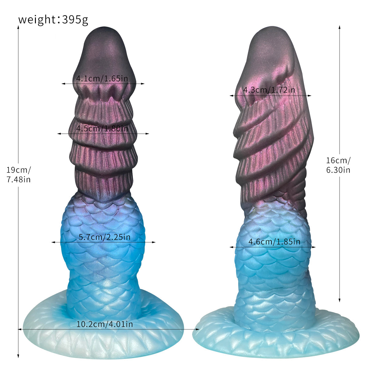 19  CM Drachenschuppe Aufblasbar Silicone Fantasy Dildo