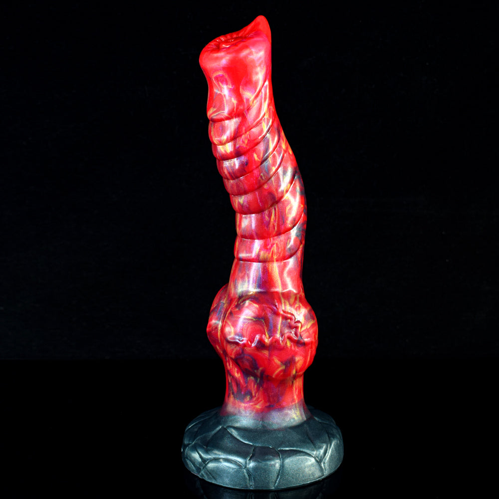 23 CM Monster Strukturiert Rot Knot Horsedildo