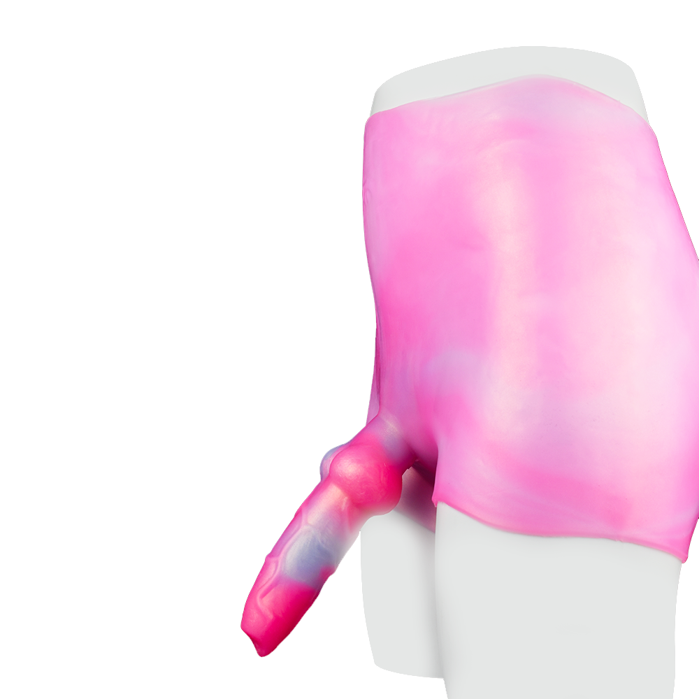 18 CM Dog Rosa Silicone Knotted Dildo Höschen