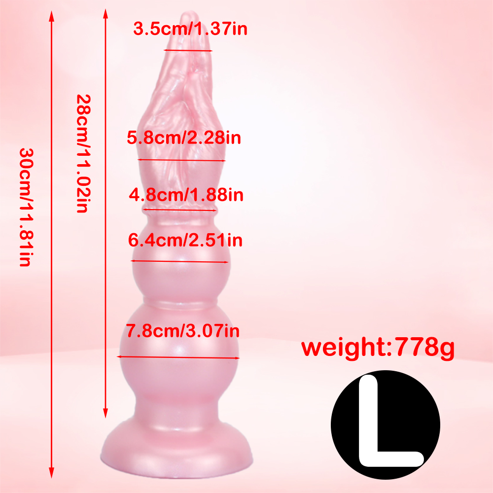 Pink Doppel Knotted Silicone Fisting Dildo