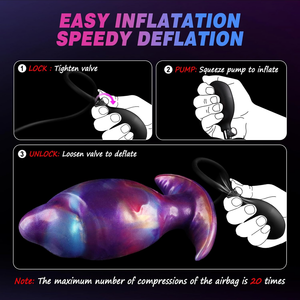 18 CM Aufblasbar Breit Silicone Huge Buttplug