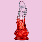 22 CM Rot Klar Soft Stachelig Silicone Dragon Dildo