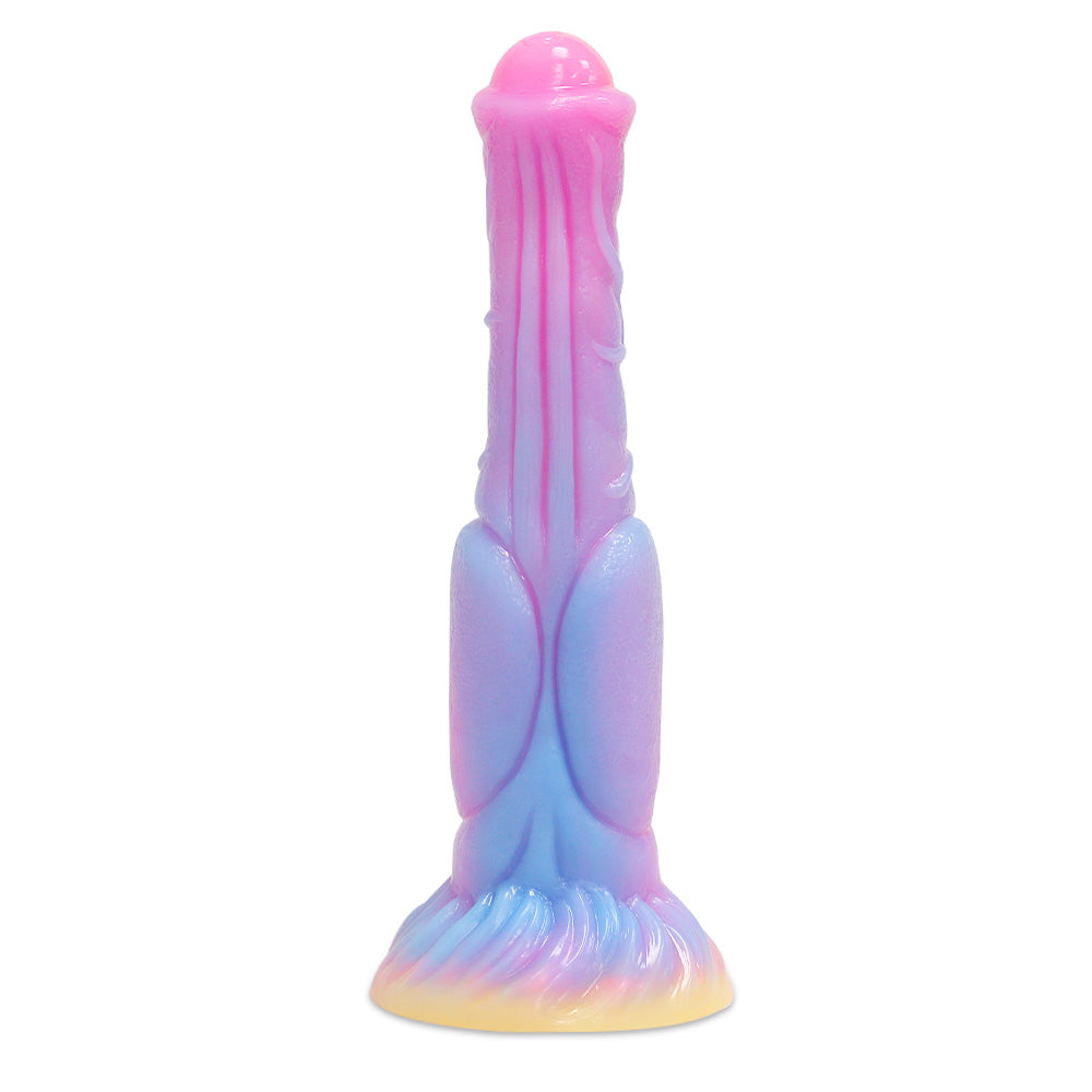 24 CM Leuchtend Blau-Pinker Farbverlauf Horse Dildo