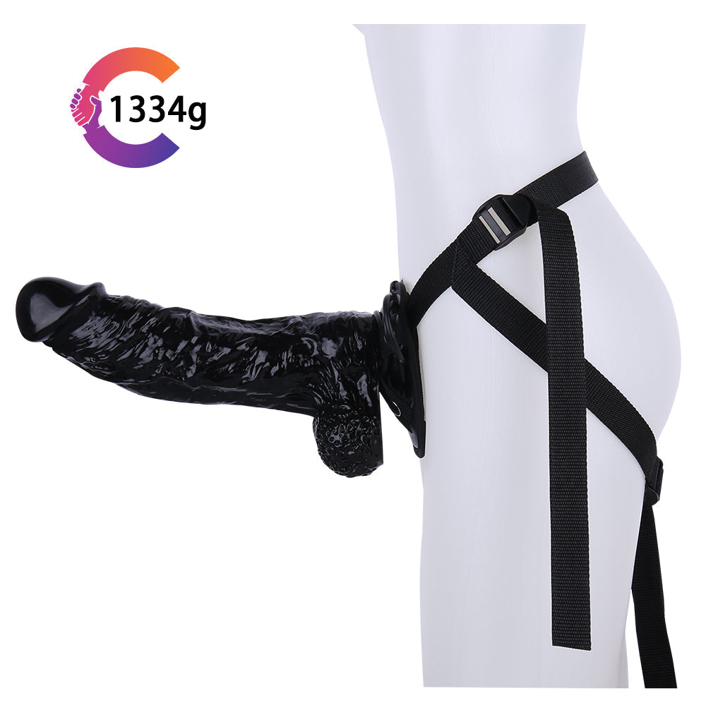 30 CM Strap On mit Balls Big Black Dildo