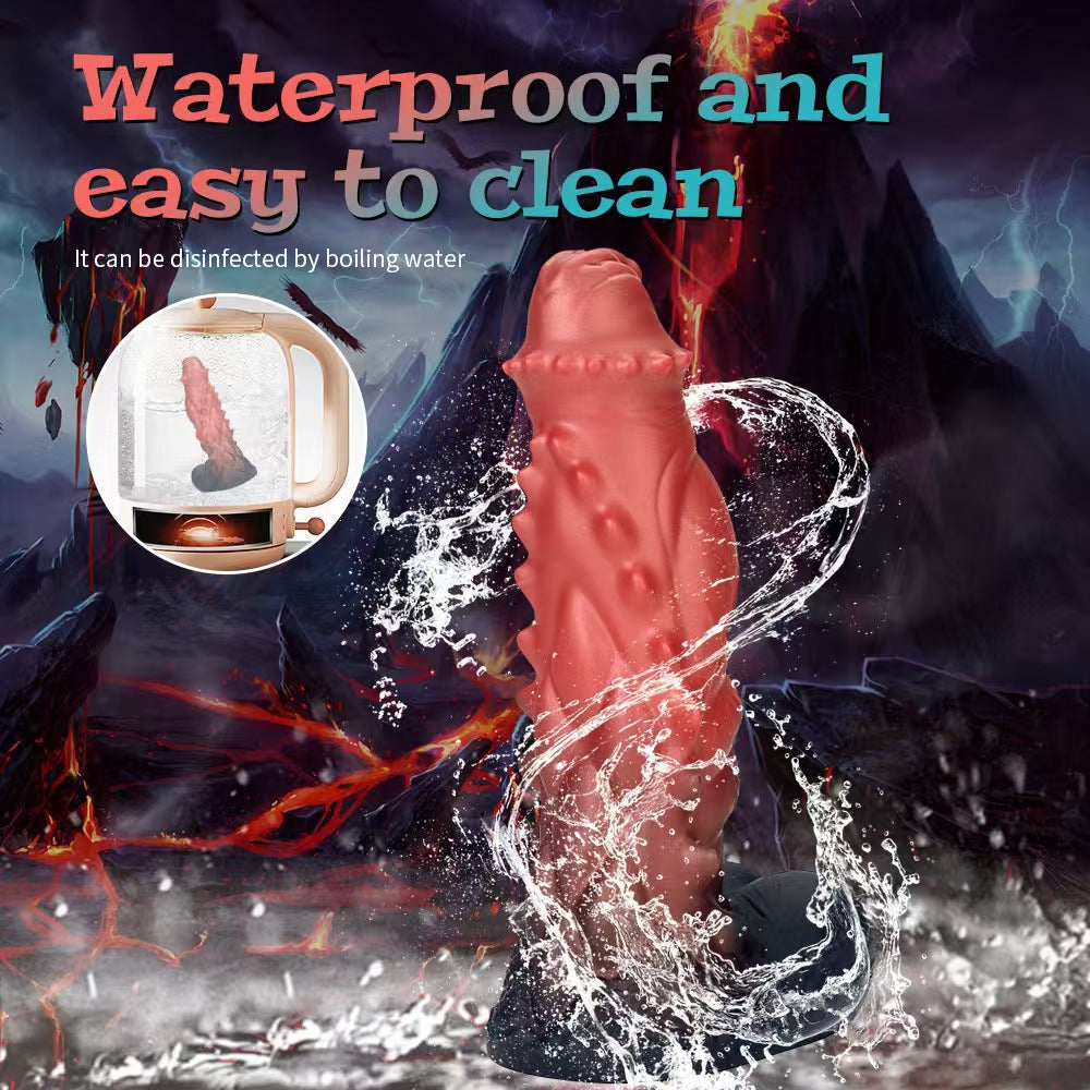 Rot Riesen Weich Spikes Dragon Dildo
