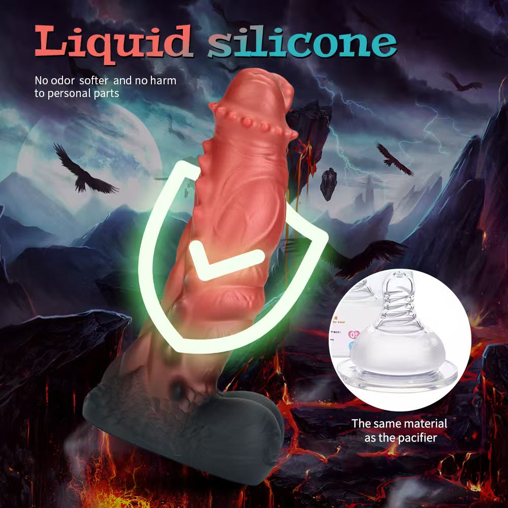 Rot Riesen Weich Spikes Dragon Dildo