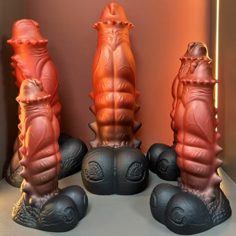 Rot Riesen Weich Spikes Dragon Dildo