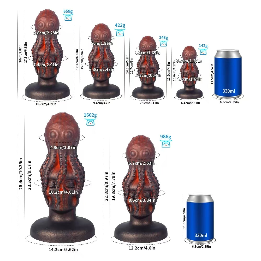 Oktopus Schädel Buttplug Fantasy Tentakel Dildo