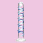 18 CM Blau Gewinde Klein Glasdildo