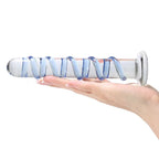 18 CM Blau Gewinde Klein Glasdildo