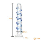 18 CM Blau Gewinde Klein Glasdildo