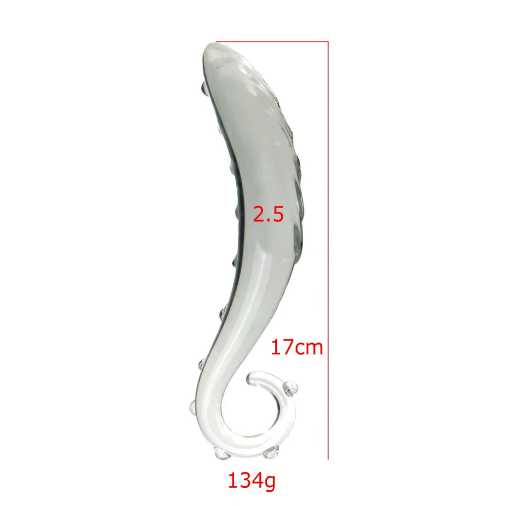 Klar Hippocampus-Wulst Gspott Glasdildo