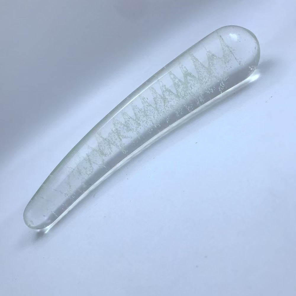 15,98 cm Leuchtend Stäbchenförmig Klar Glasdildo