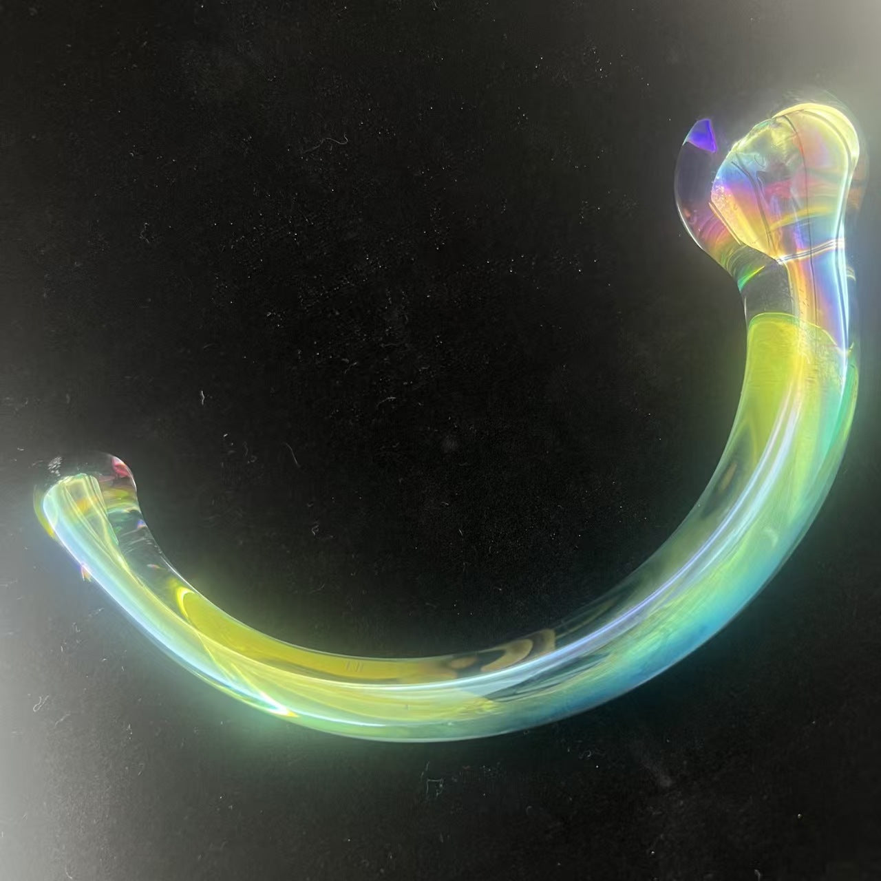 19 CM Bunt Extrem Gebogen Glatt Glasdildo