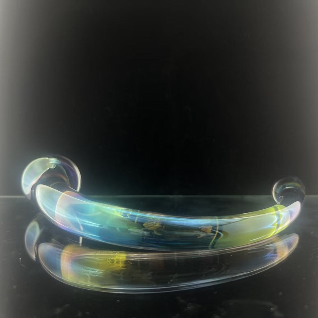 19 CM Bunt Extrem Gebogen Glatt Glasdildo