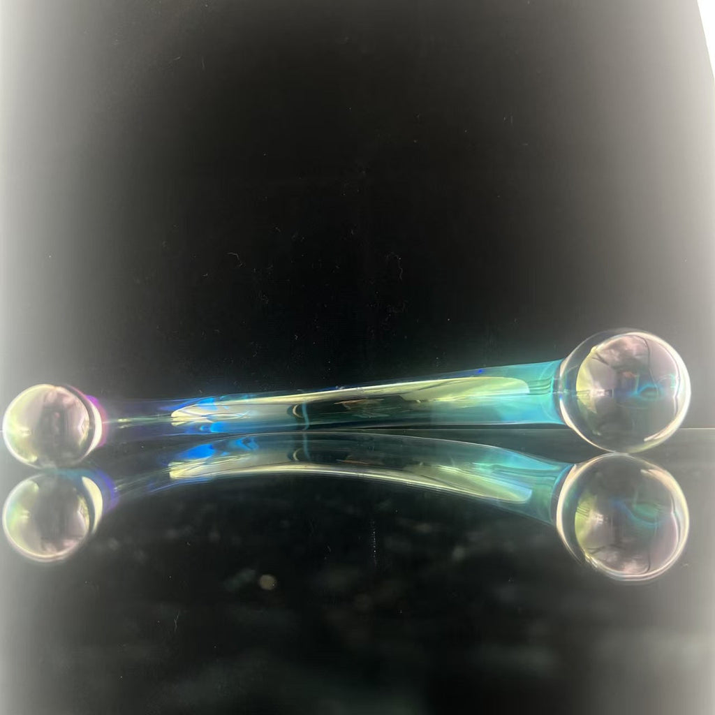 19 CM Bunt Extrem Gebogen Glatt Glasdildo