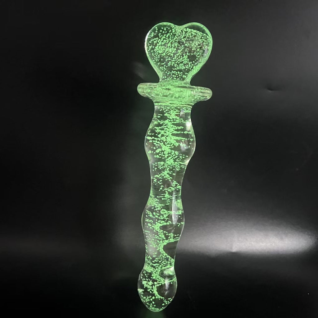 20 CM Glatt Leuchtender Feenstab Glass Dildo