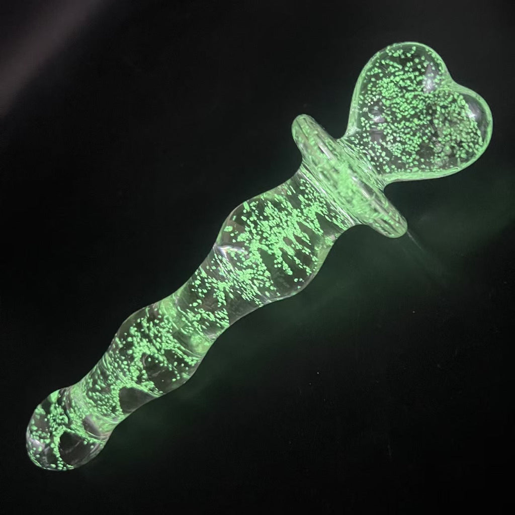 20 CM Glatt Leuchtender Feenstab Glass Dildo