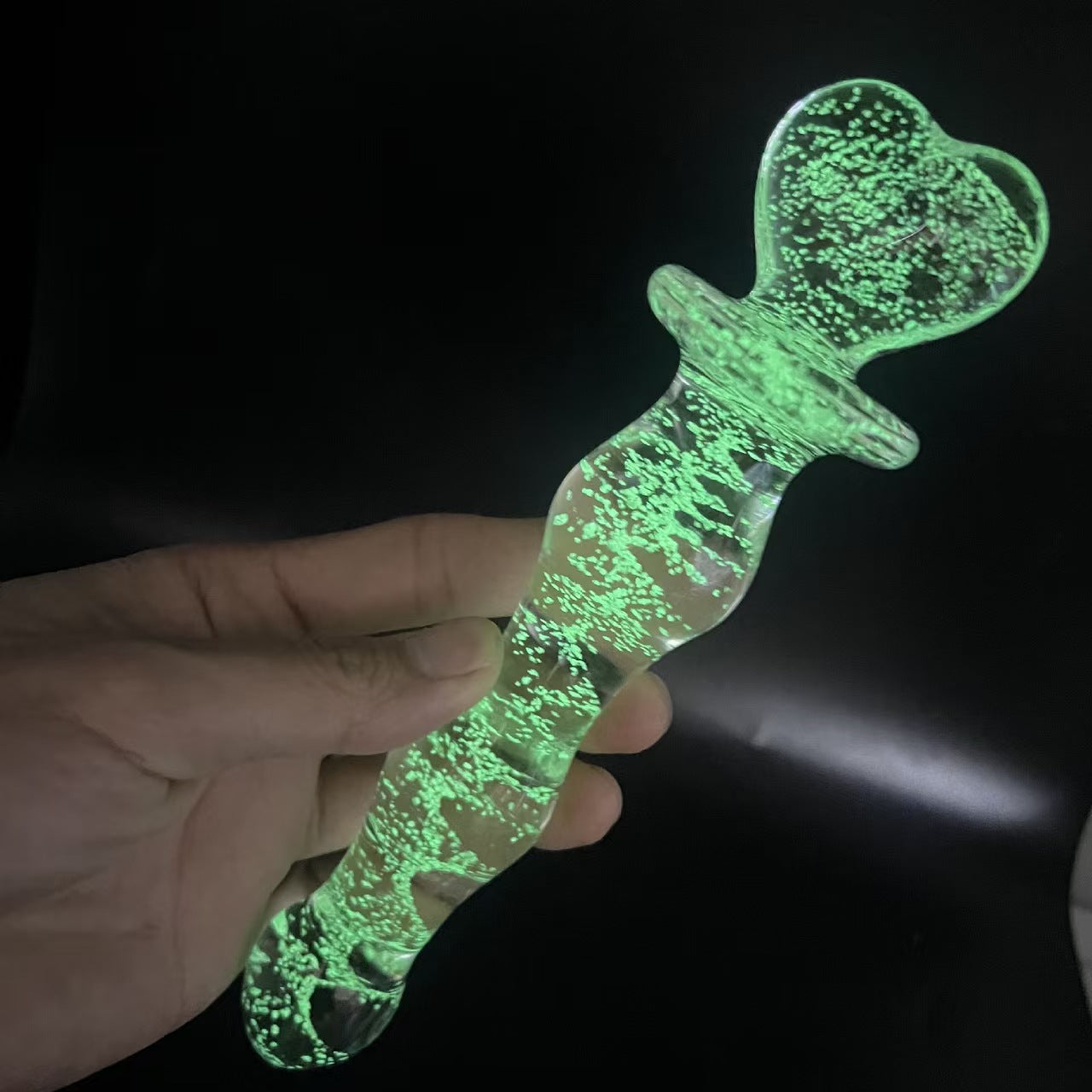 20 CM Glatt Leuchtender Feenstab Glass Dildo