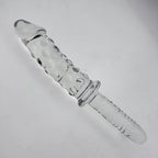 26 CM Klar Penis Noppen Glasdildo mit Griff