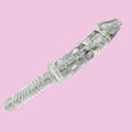 26 CM Klar Penis Noppen Glasdildo mit Griff