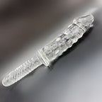 26 CM Klar Penis Noppen Glasdildo mit Griff