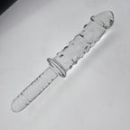 26 CM Klar Penis Noppen Glasdildo mit Griff