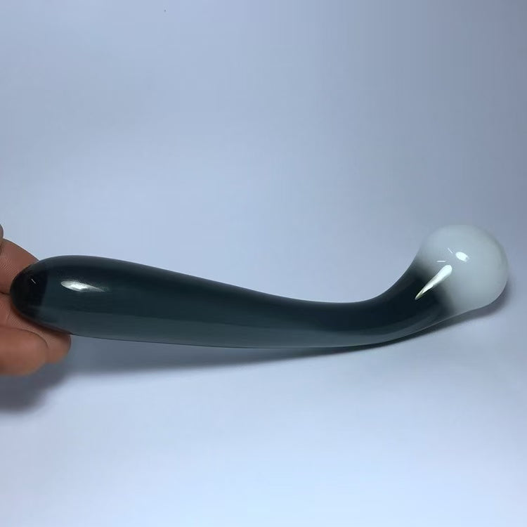 20 CM Black Double Ended Glass Dildo