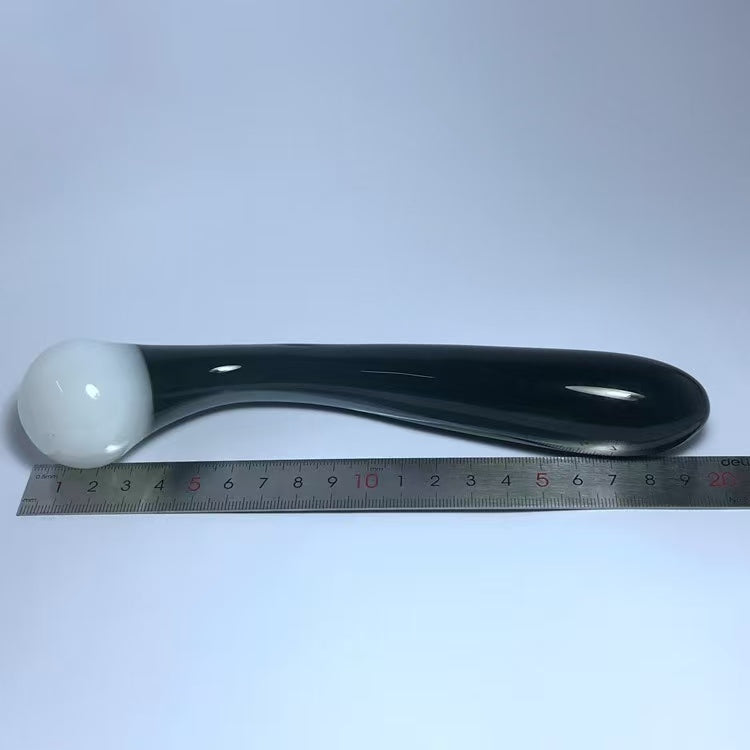20 CM Black Double Ended Glass Dildo