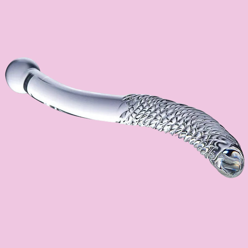 27 CM Glatt Gewindet Double Gpunkt Glasdildo