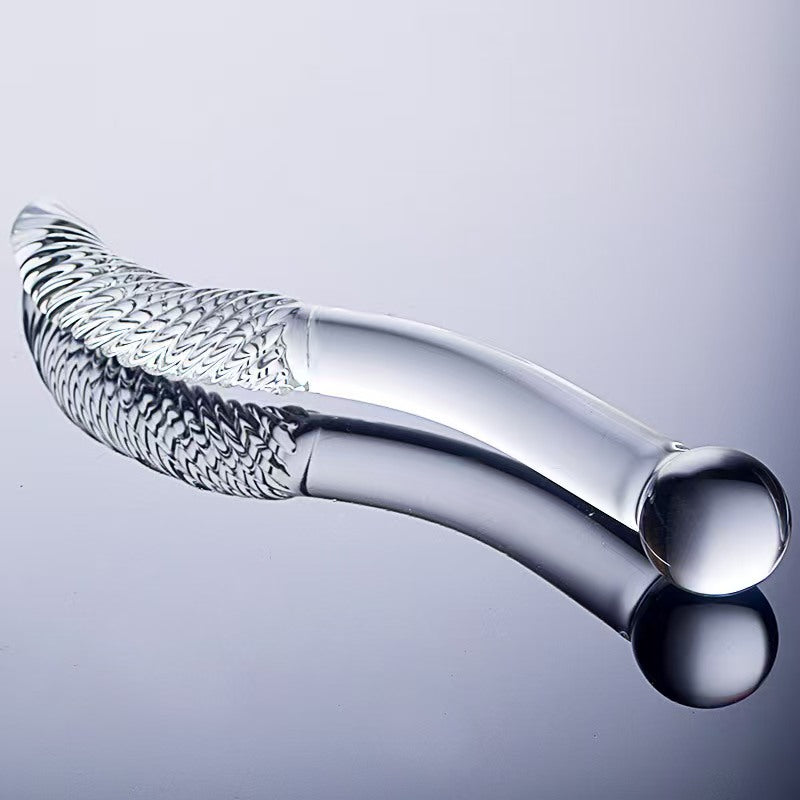 27 CM Glatt Gewindet Double Gpunkt Glasdildo