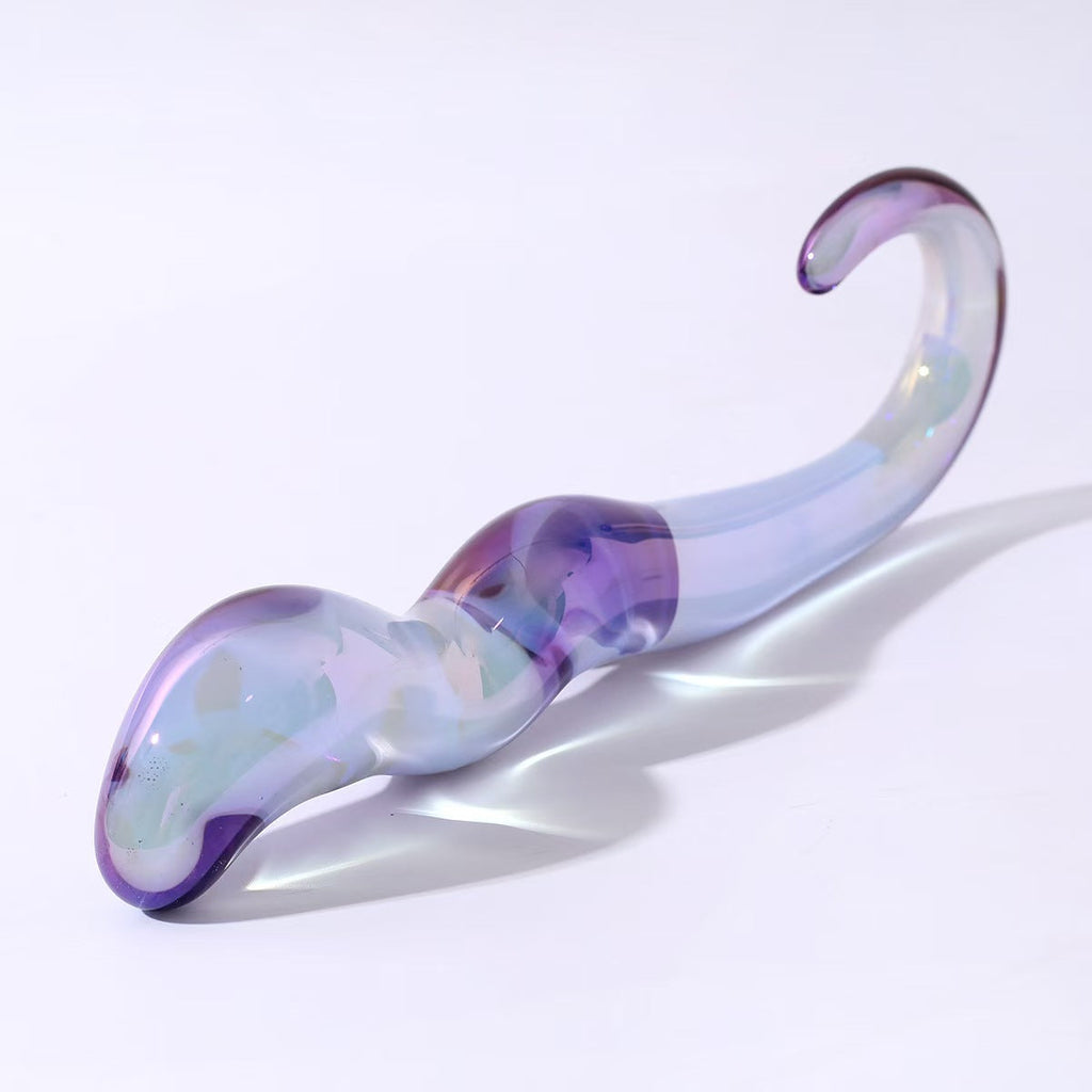18 CM Lila G Punkt Stimulator Gebogen Glass Dildo