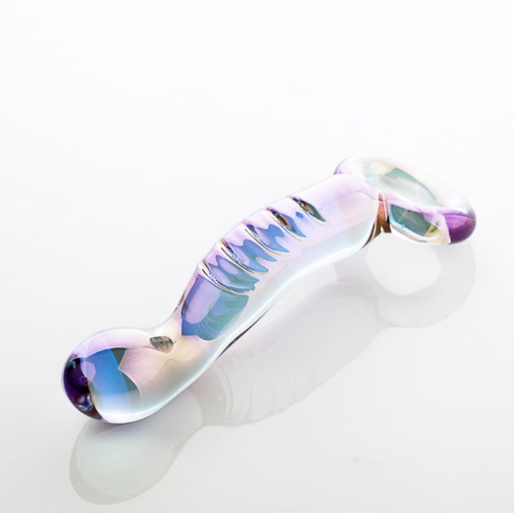 17 CM Lila Analplug G-punkt Stimulator Glass Dildo