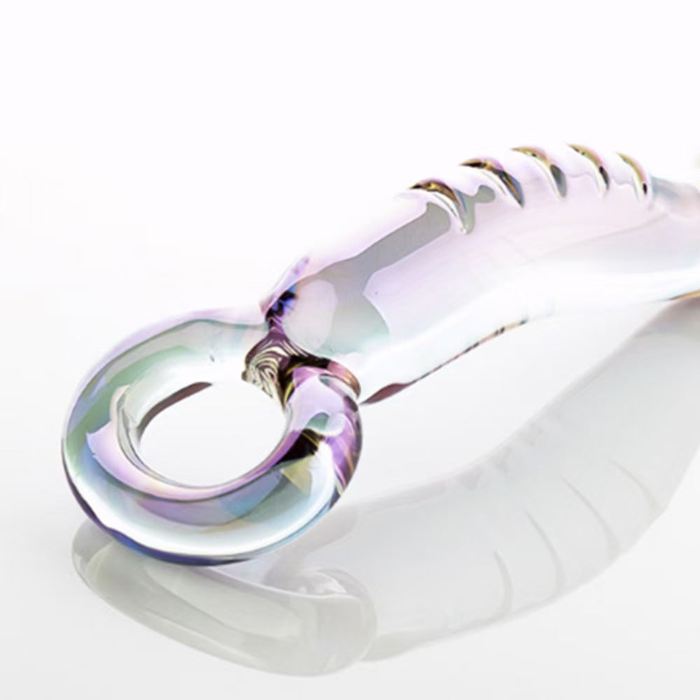 17 CM Lila Analplug G-punkt Stimulator Glass Dildo