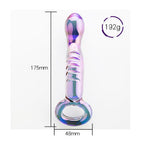 17 CM Lila Analplug G-punkt Stimulator Glass Dildo
