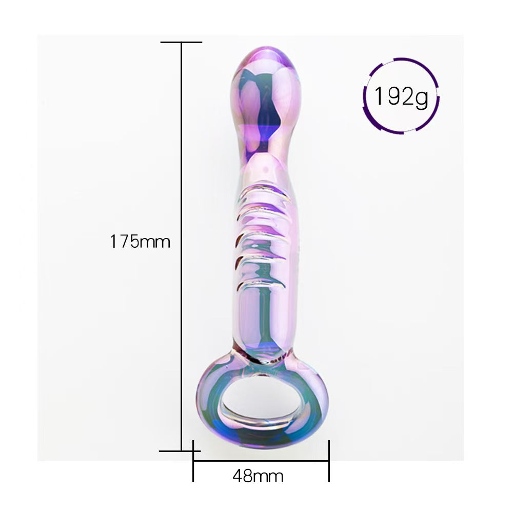 17 CM Lila Analplug G-punkt Stimulator Glass Dildo