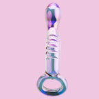 17 CM Lila Analplug G-punkt Stimulator Glass Dildo