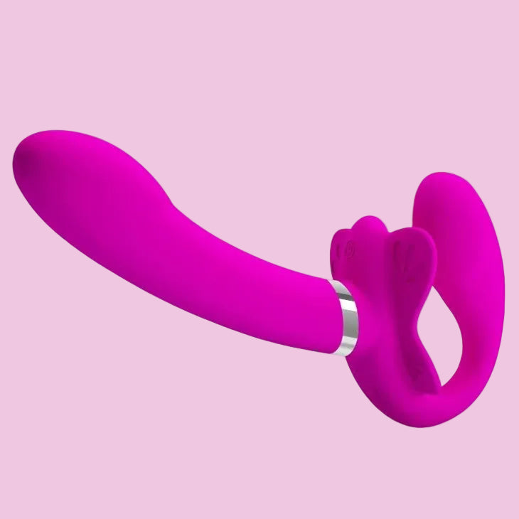 19 CM Pink Silicone Vibratir Strapless Dildo