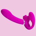 19 CM Pink Silicone Vibratir Strapless Dildo