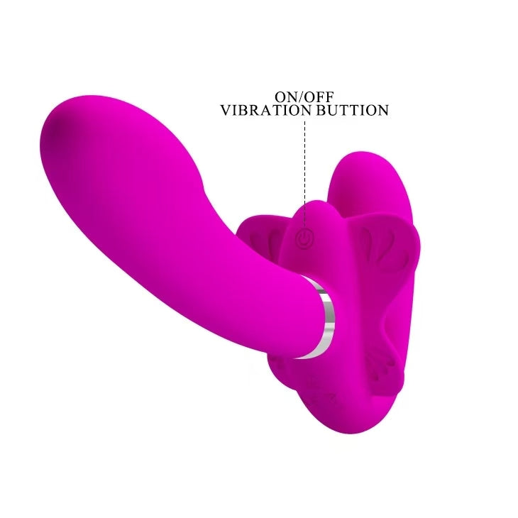 19 CM Pink Silicone Vibratir Strapless Dildo